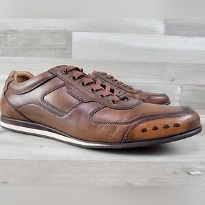 Kenneth Cole New York Men's Tag Em Leather Sneakers Brown Size 11½